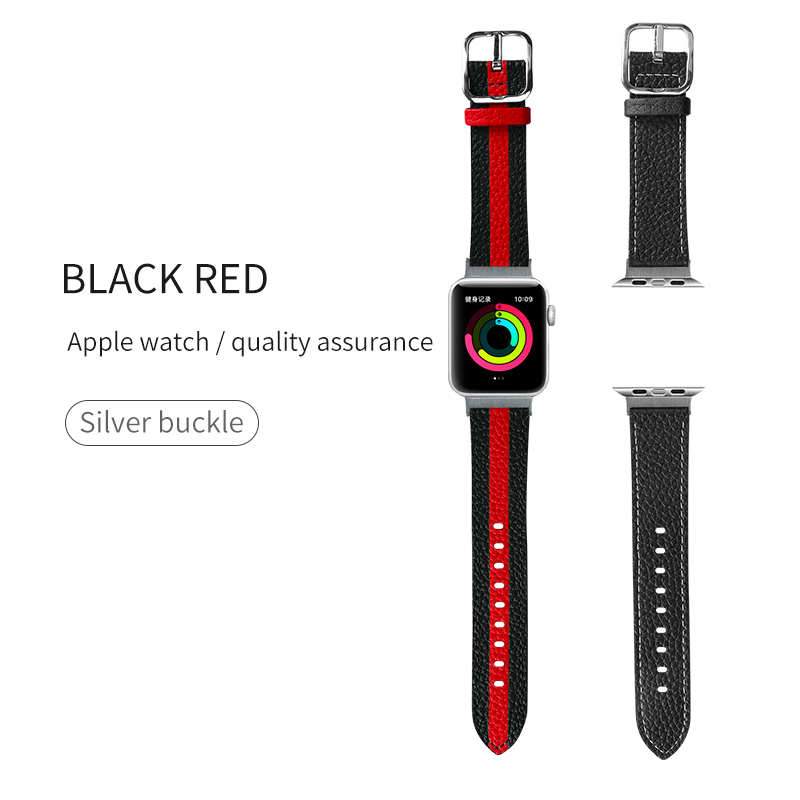 OEM ODM Double Sided Band Leather Watchband for Apple Watch Band 38 40 41 42 44 45mm Strap