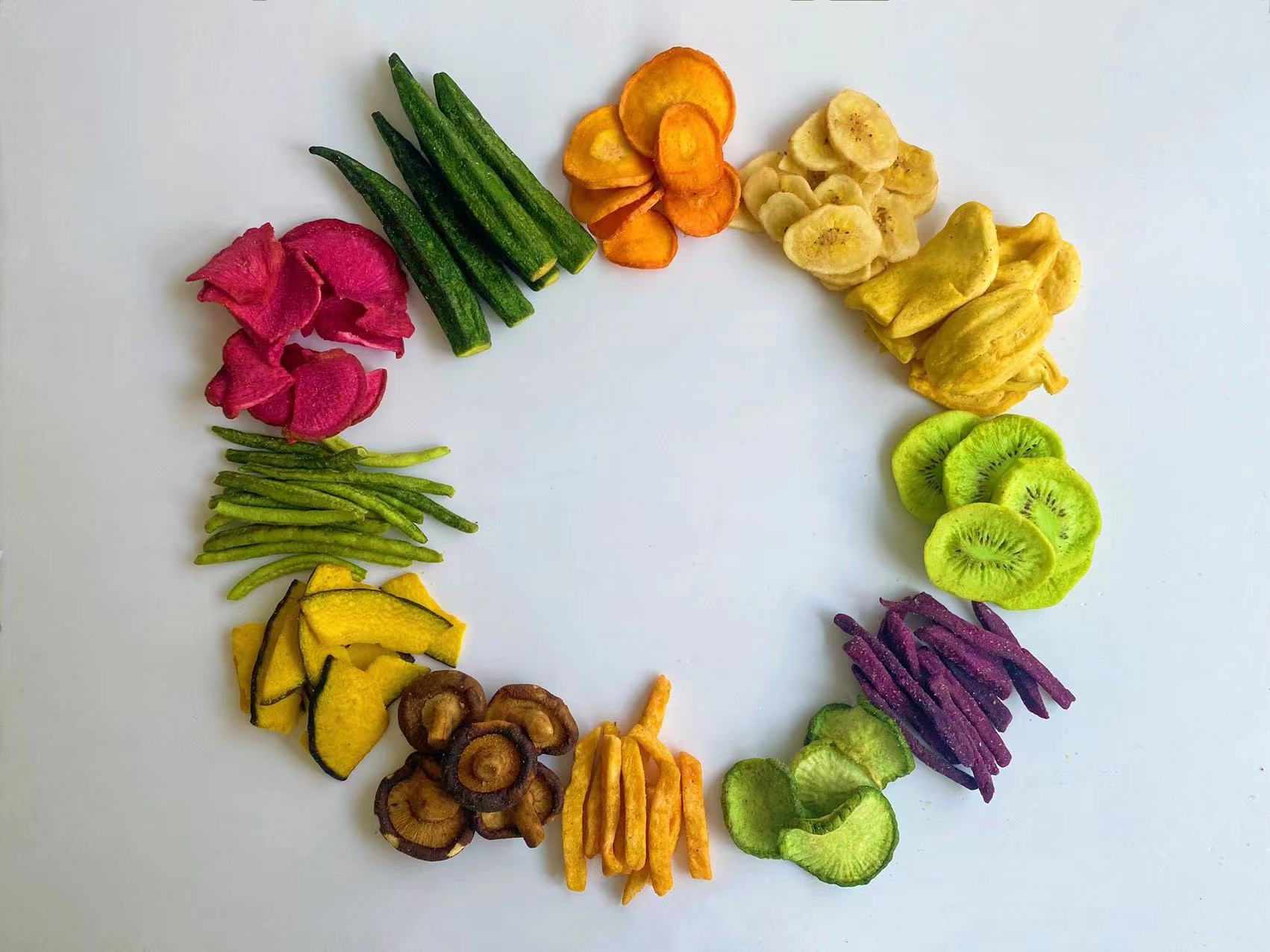 Vacuum Fried Vegetables & Fruits Dehydrated Mixed Dried Fruit Vegetable Chips Snacks