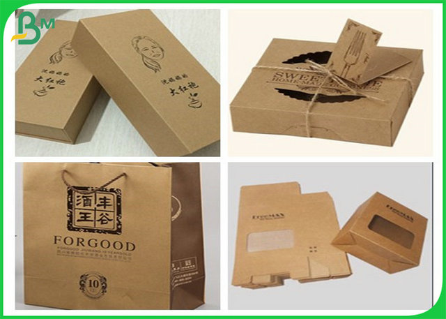 300gsm 350gsm Pure Kraft Paper Roll Brown Color With 600mm width x 200m 