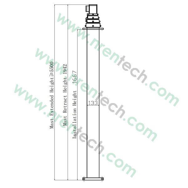 5.5m pneumatic telescopic mast