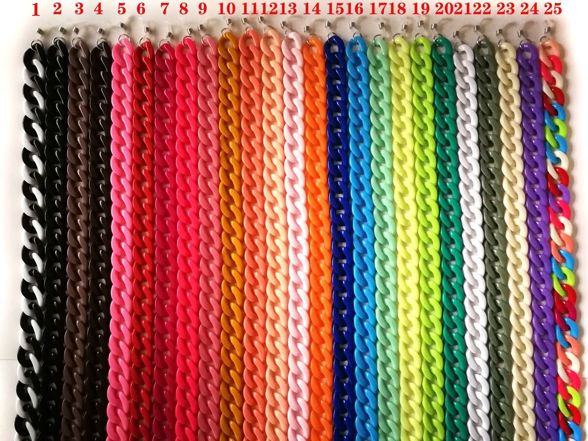 Wholesale good quality colorful Eyeglasses chain and Face shield chains for adult