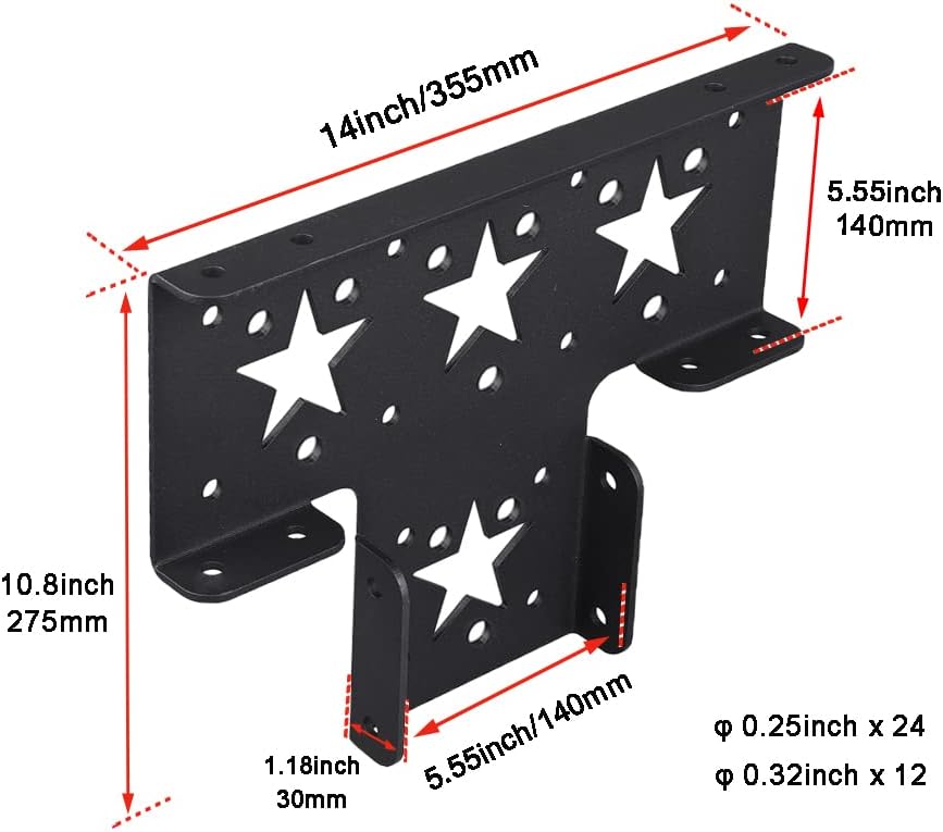 Pergola Corner Extension Brackets Black Powder Coated Adjustable Metal Brackets for Wood Beams