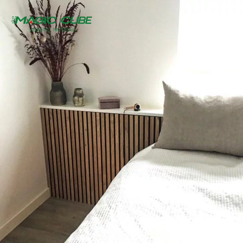 Polyester Thickness 9mm/12mm Akupanel Wood Acoustic Slat Wall Panel for Apartments