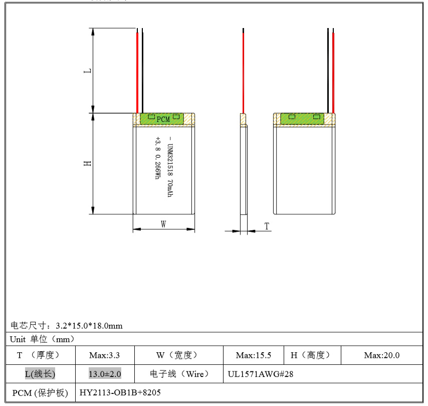 Ultra Small 4.35V Lipo Batteries 70mAh 3.8V High Voltage Li ion Battery 321518 for GPS Tracker