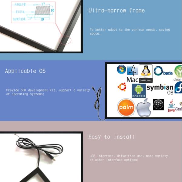 Usb Diy Multi Points 86 Inch Infrared Touch Screen Frame For Exhibition