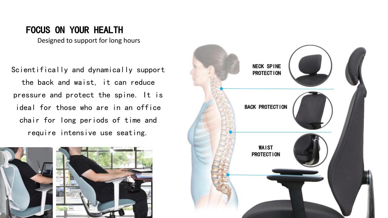 Blue ergo task office chair Nylon Ergo Executive Mesh Chair