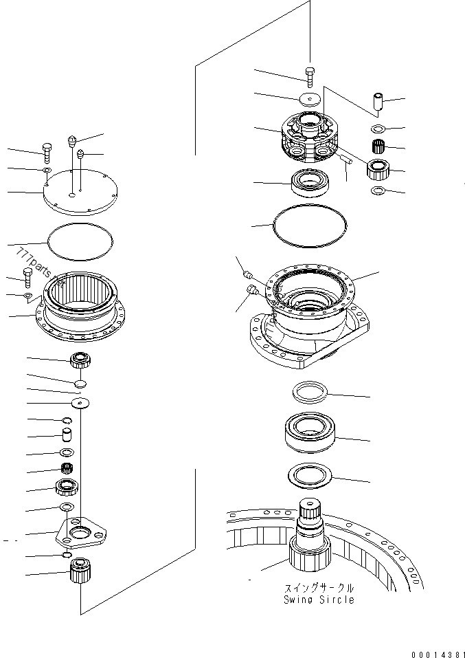 PC220-7 PC240-8 Excavator Spare Parts Swing Machinery 206-26-00401 Swing Gearbox