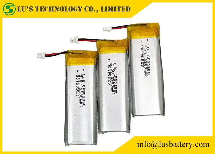 3.0V 2300mAh CP802060 Disposable Flexible Lithium Battery With Wires Connector