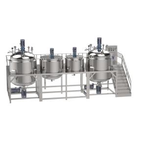 Vacuum Emulsifying Mixer Toothpatse Making Machine With Hydraulic Lifting