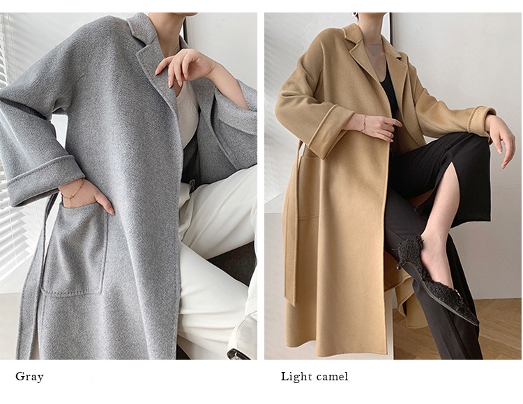Plus Size Autumn Winter Wool Woolen Long Cardigan Jacket Woman Crop Jacket Ladies Overcoat