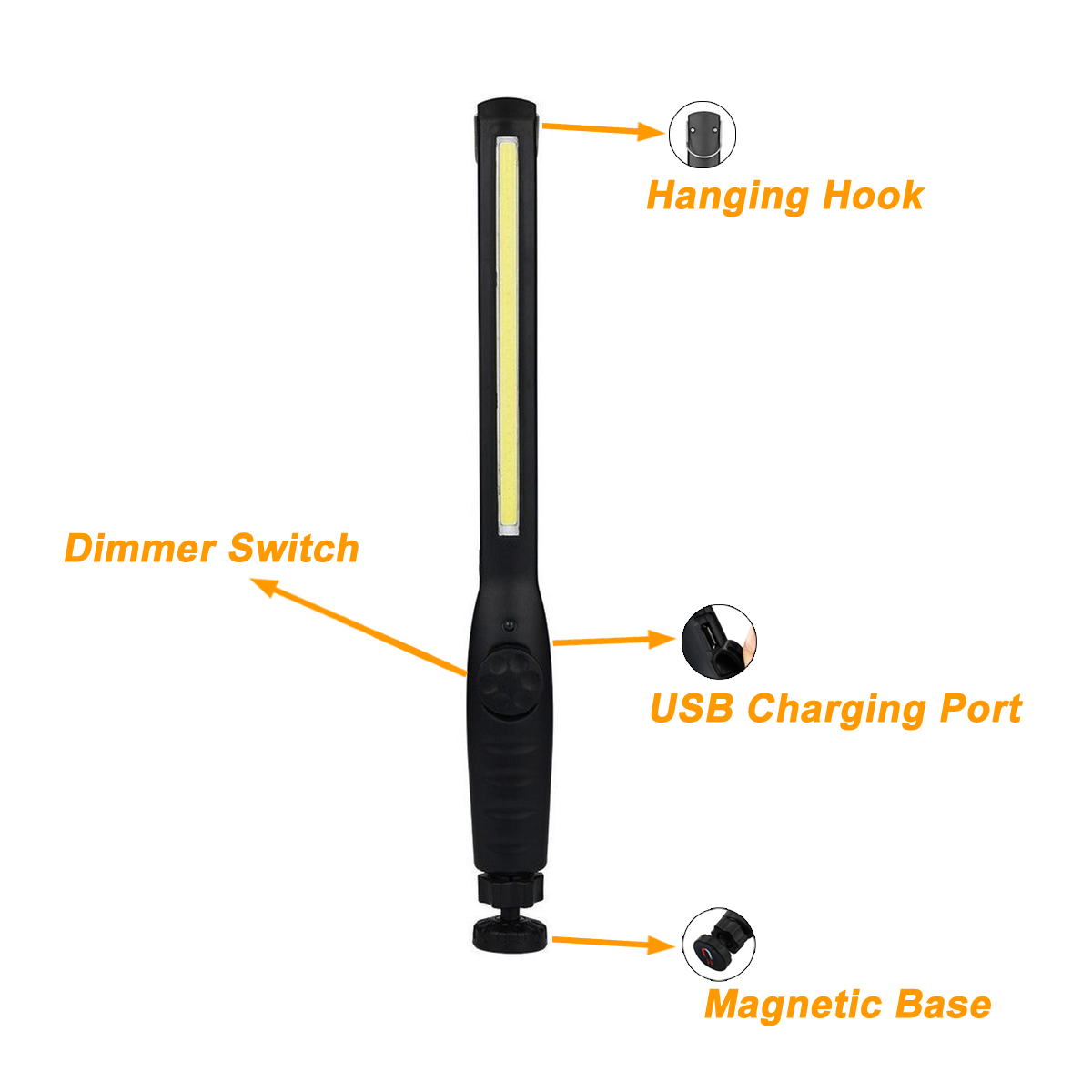 2500 Lumen Handheld Work Lights , Vehicle Charger EMC Ceritfied