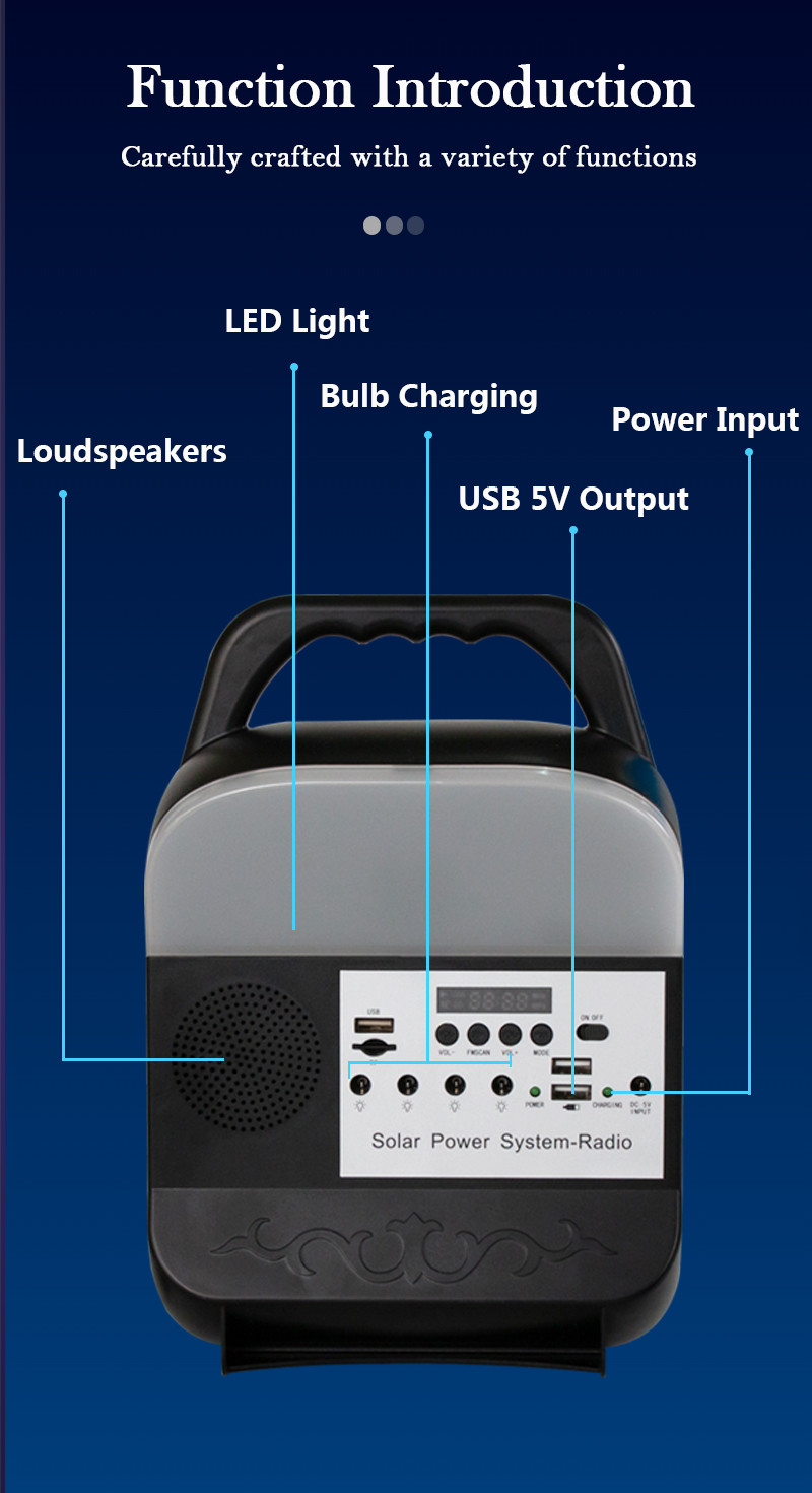 SRE-685 ABS Solar Generator Home LED Light System With Li - Battery