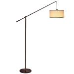 Pendant Floor Lamp – Classic Elevated Crane Arc Floor Lamp with Linen-Textured