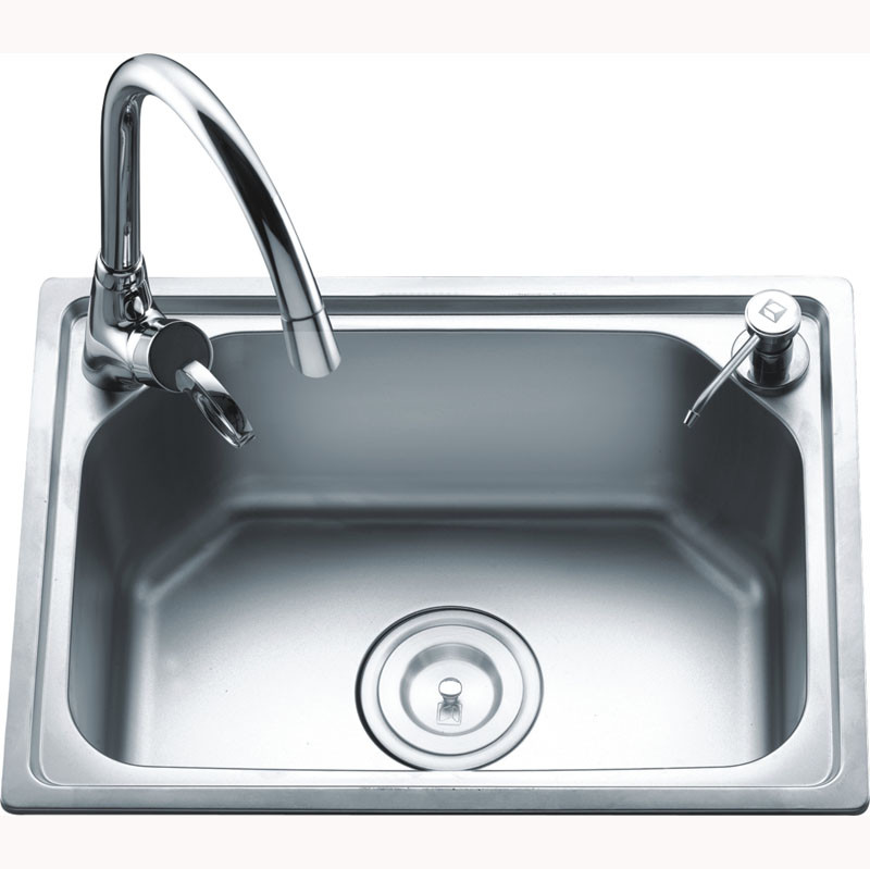 Electroplated Rectangular Stainless Steel Single Bowl Sink Non Porous Corrosion