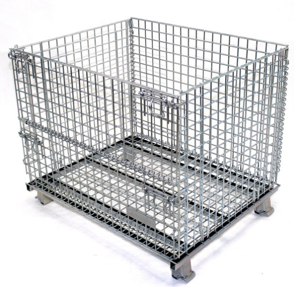 Wire Mesh Warehouse Storage Steel Pallet Cages Heavy Duty 1000kg Capacity