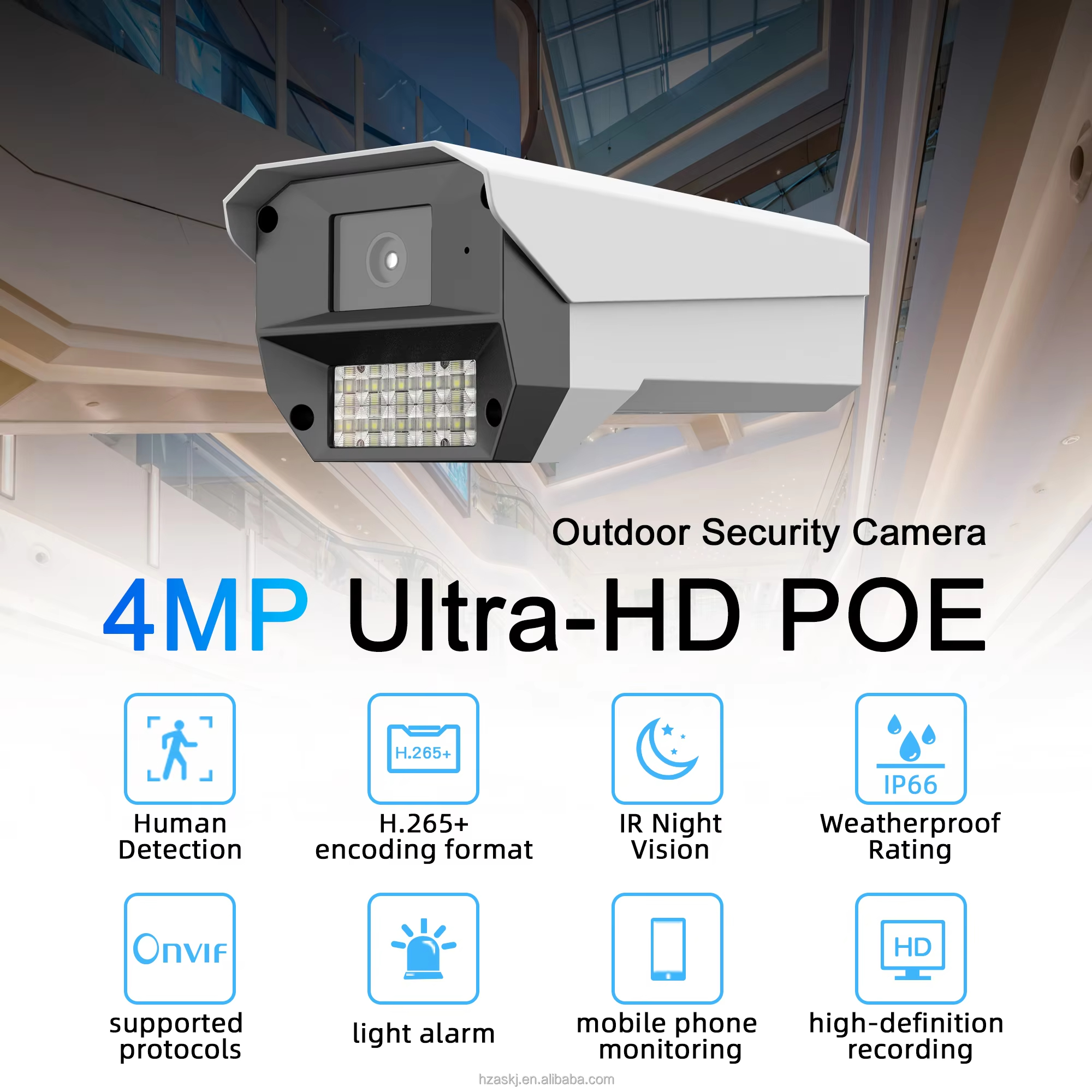 Outdoor Ip66 Waterproof POE IP Bullet CCTV Camera 4mp Dual Light Night Vision Network HD Starlight P2P Security Camera