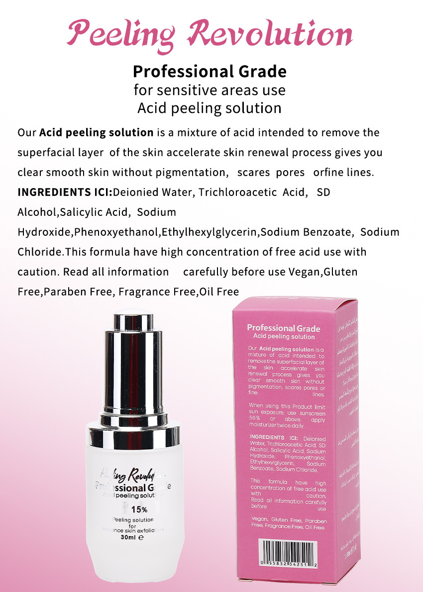 Skin Exfoliating Serum 15% Peeling Solution Professional Grade Skin Peeling Serum