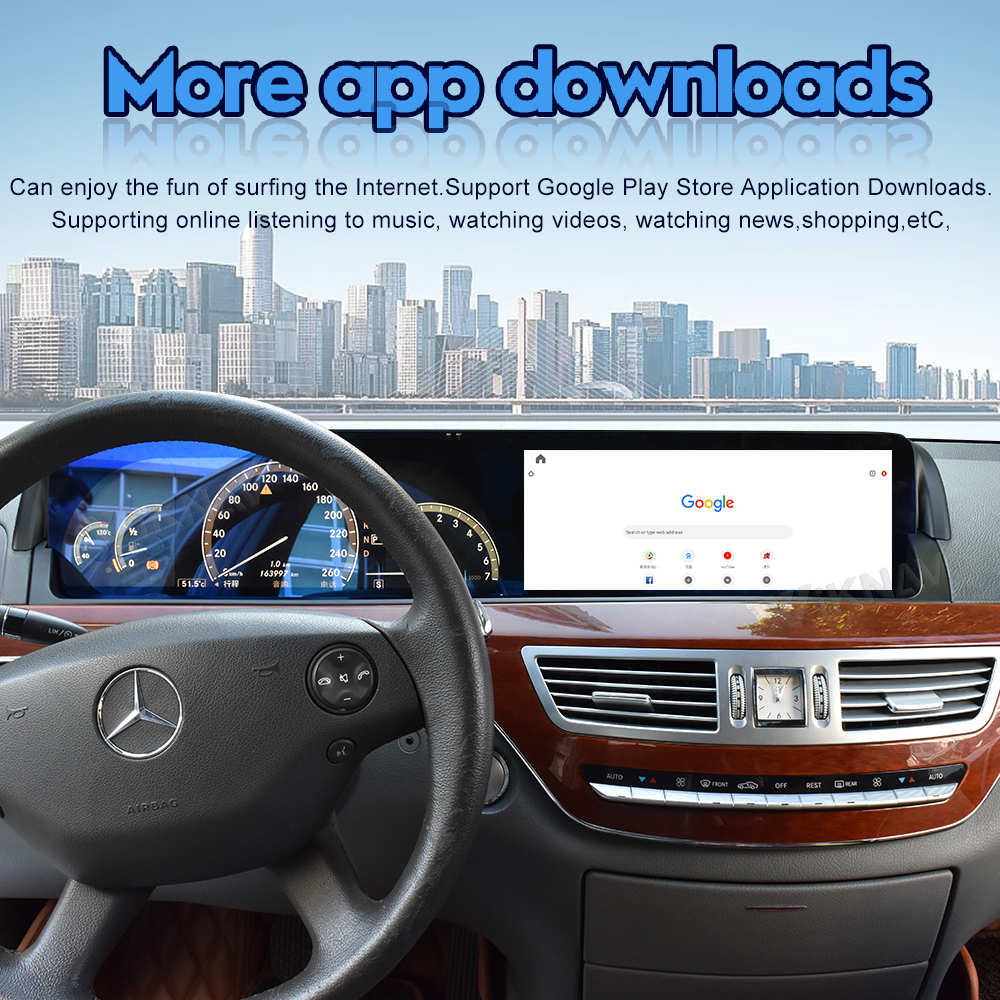 Multimedia Player Wireless Carplay Android Car Head Unit For Mercedes Benz S Class