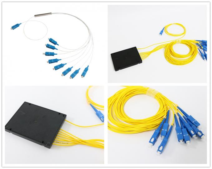 1*8 Fiber Optic Plc Splitter With SM FC SC ST LC Fiber Connector 0