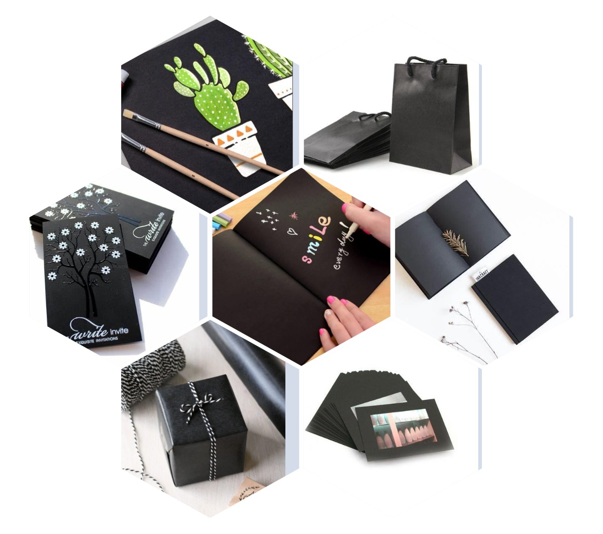 Black colored cardstock paper
