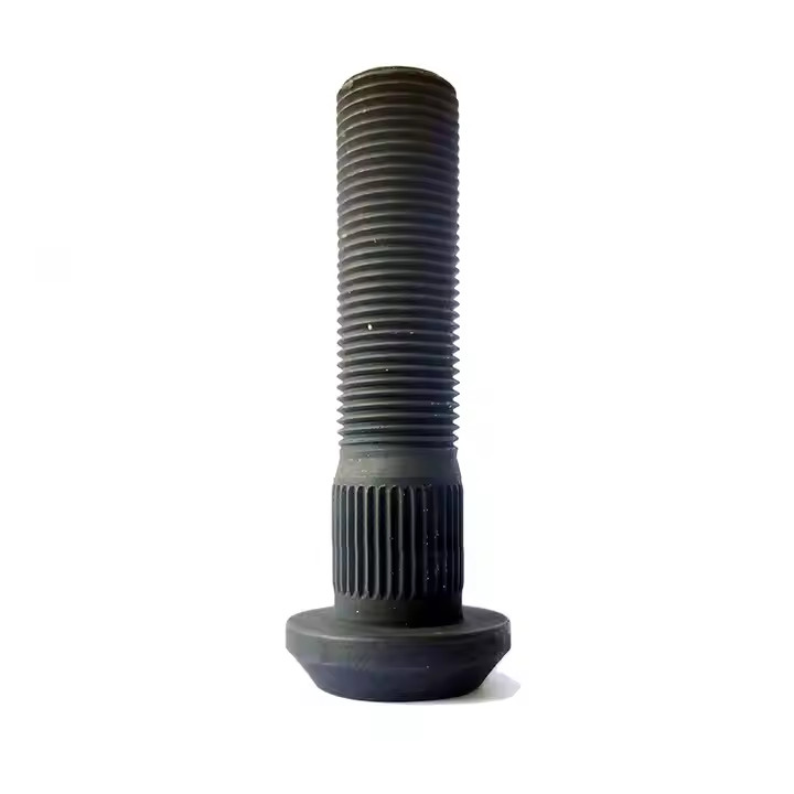 40Cr 14.2mm Knurl Wheel Lug Stud With Long Splines 24mm Shank Length