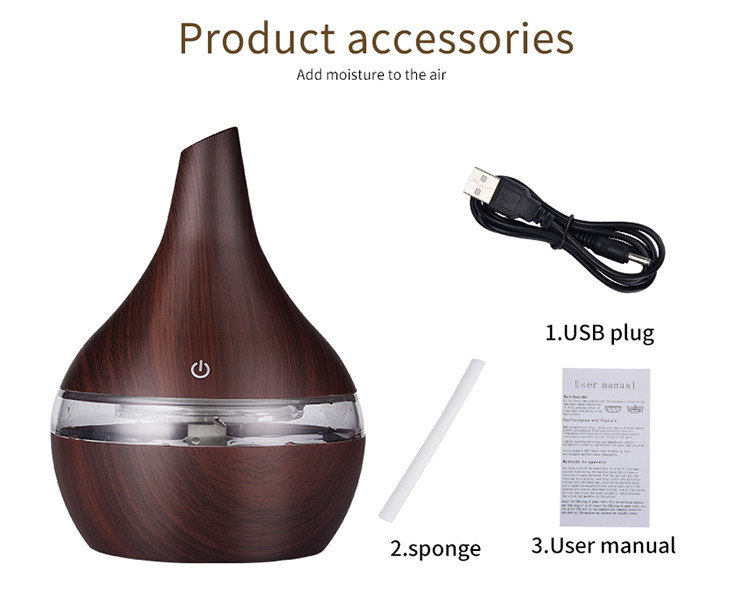 300ml USB Electric Aroma air diffuser wood Ultrasonic air humidifier for home