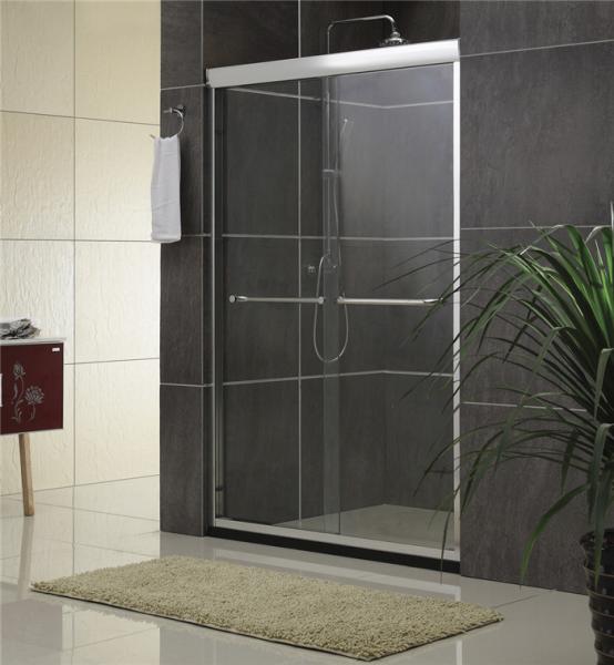 Sand Silver Glass Shower Screen Aluminum Alloy Inline Double Sliding CE