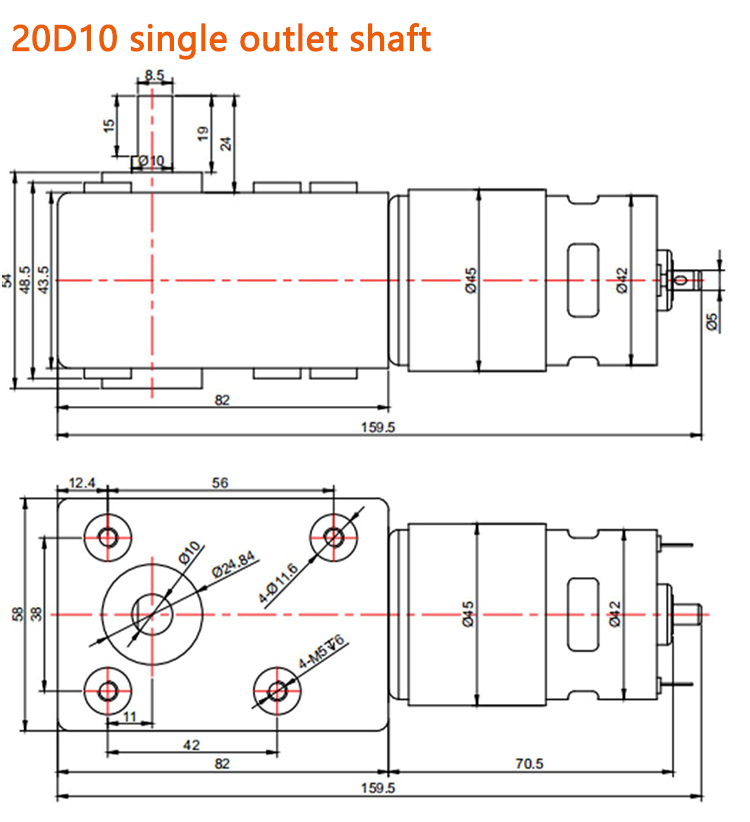 Faradyi Customized 12V 24V High Torque Brush Motor Turbo Worm Gear Motor Speed Control Motor