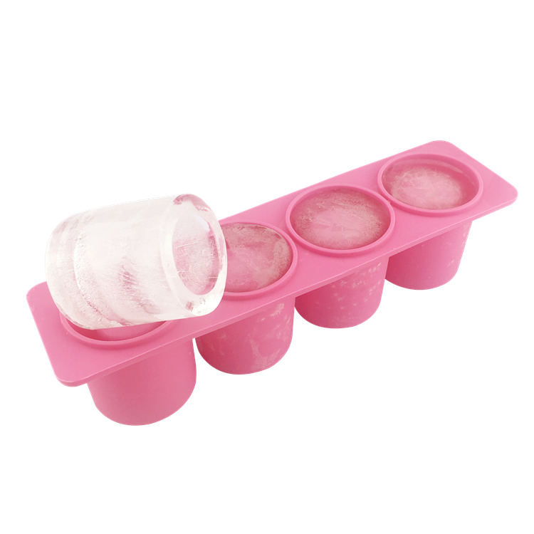 4 Cubes Soft High Quality Silicone Ice Shot Glass Mold Colorful Fancy Ice Shot Cup Ice And Snack Maker