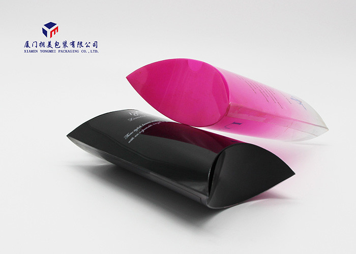 Plastic Pillow Boxes PET Box For Cosmetic Product Offset Printing Hang Strip On Top