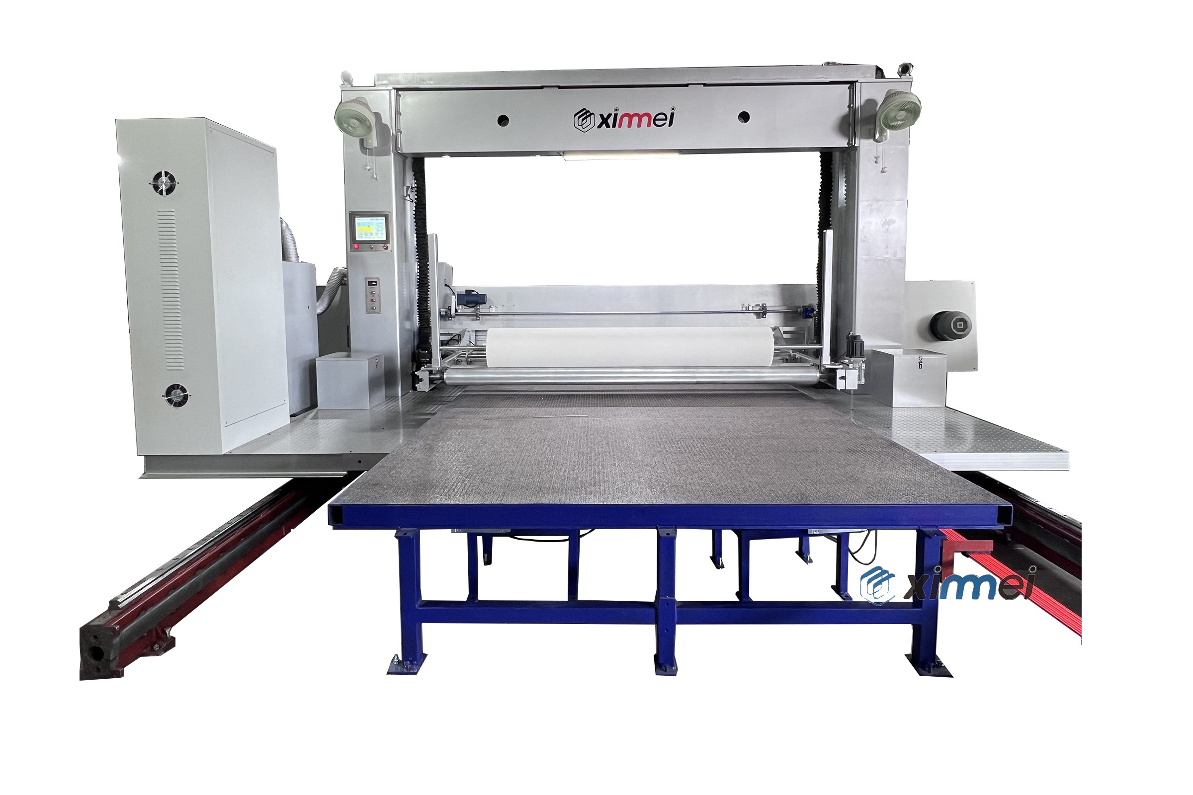 Siemens electronic Control C517 PU long Foam block Cutter with Linear Guide and Auto Knife Feed sharpening peeling auto roll up winder for laminating