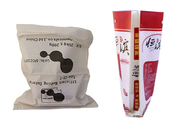 Food Grade Fodable Woven Polypropylene Bags Double Stitched Bottom
