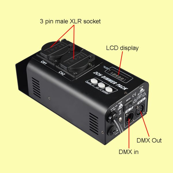2 Channel Digital DMX Dimmer Pack for Stage Lights for Enhancing Live Performances