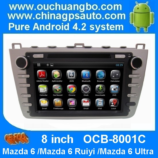 Ouchuangbo Car GPS Navi DVD Multimedia for Mazda 6 Ruiyi Uitra 2008-2012 BT iPod Rado Android 4.2 System OCB-8001C