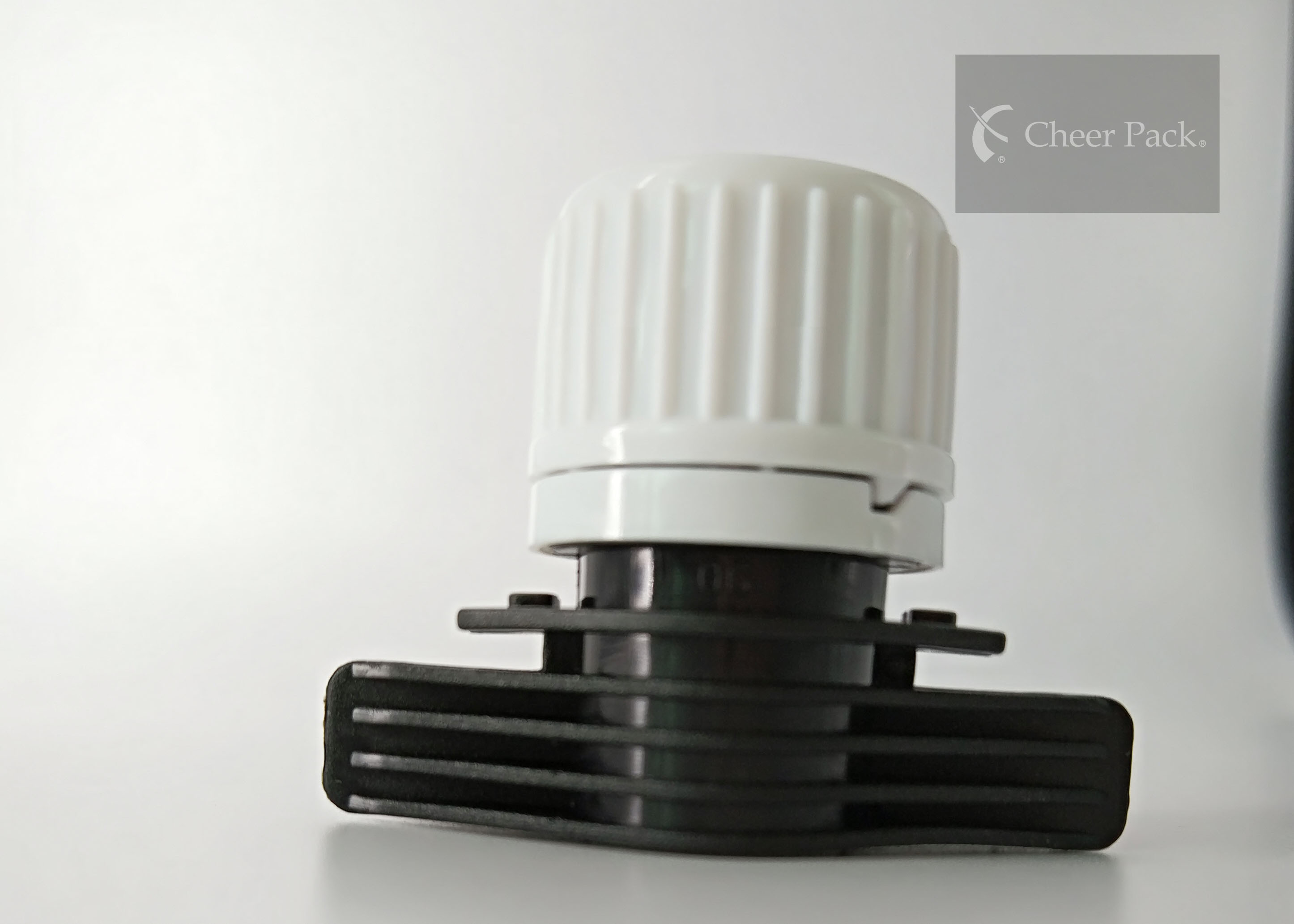 Black Color Screw On Pour Spouts 1.6cm Inner Dia For Liquid Soap Doypack