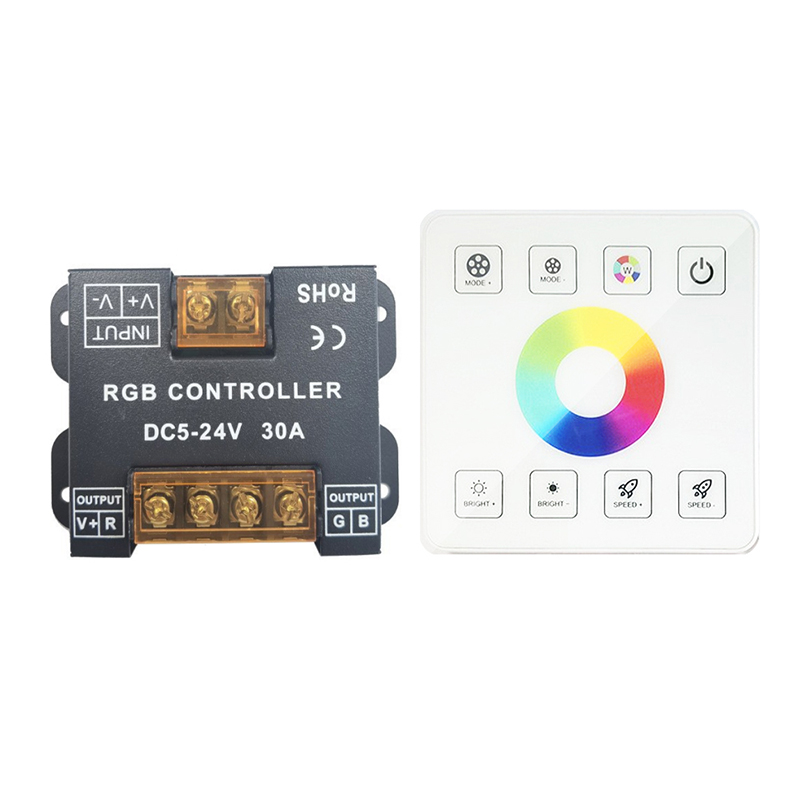 Iron Case LED Controller Dimmer 10A 1 Channel With RF Full Touch Panel