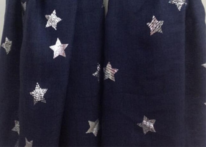 China supplier silver star iron shawl gilding spring summer scarf 70*180cm 20%Cotton 80%Polyester sun protection