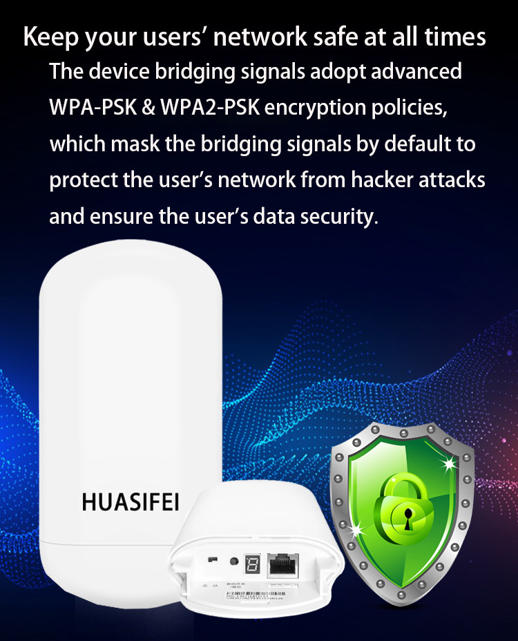 450Mbps Wireless Network Bridge MTK7628KN+7610E 24V POE And 12V DC Power