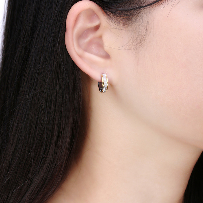 Silver Color&Gold-Color Punk Rock Stainless Steel Small Hoop Earrings for Women Wedding Party Jewelry