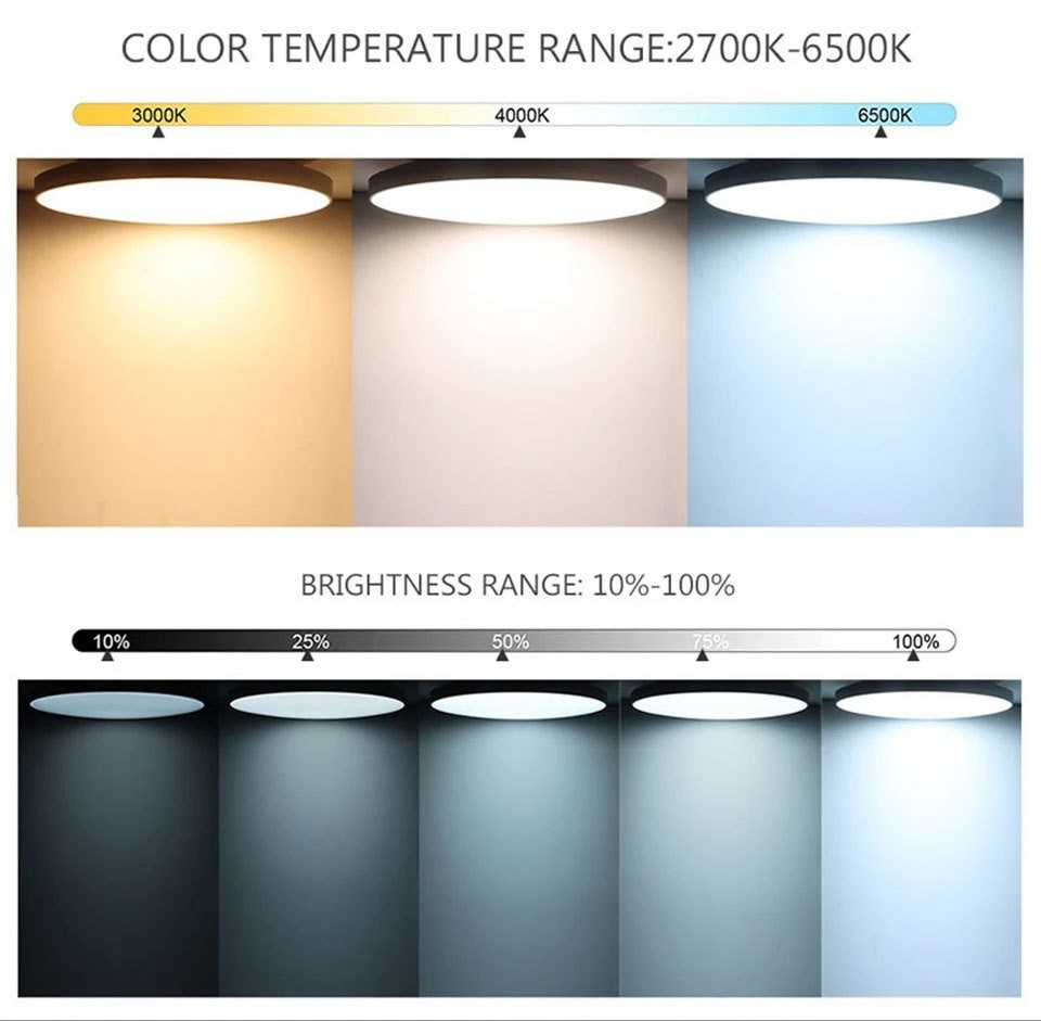 RGB CW WW LED APP Ctrl Dream Color Stepless Dimmable LED Ceiling Lights For Living Room