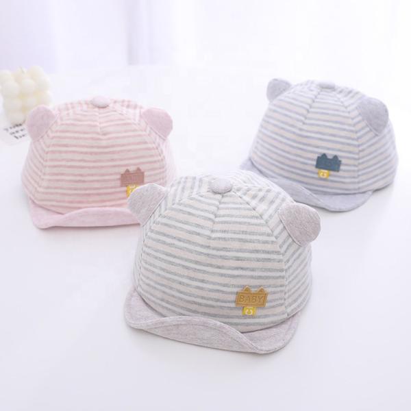 Summer Cotton Baby Hats Cute Casual Striped Soft Eaves Baseball Cap Baby Boy