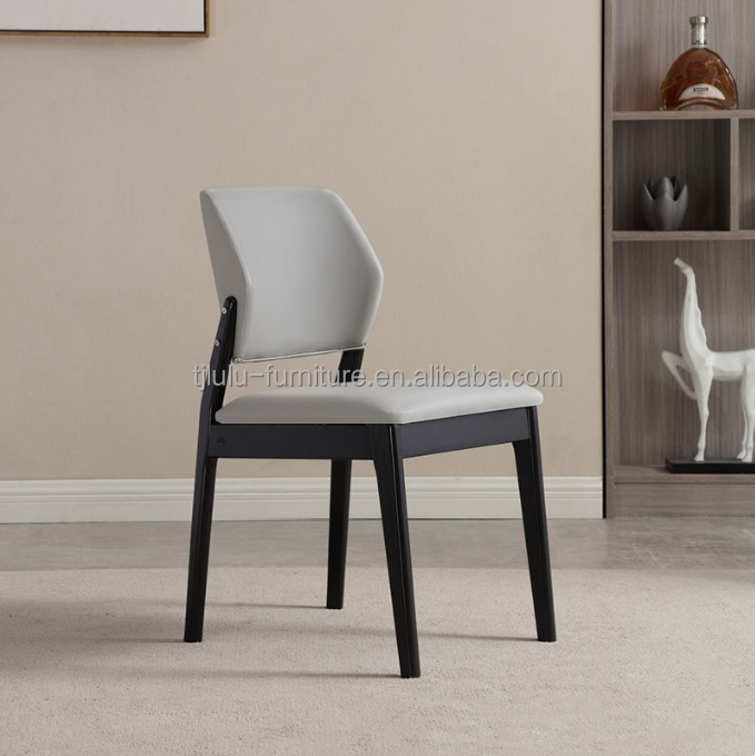 PU Leather Solid Wood Frame Nitrolacquer Finish Dinning Chair for Dinning Room Restaurant Living Room Furniture and Hotel