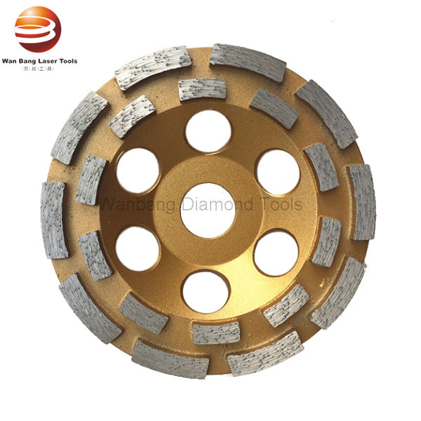 ISO9001 125mm Bowl Shaped Double Row Diamond Cup Wheel For Floor Grinding