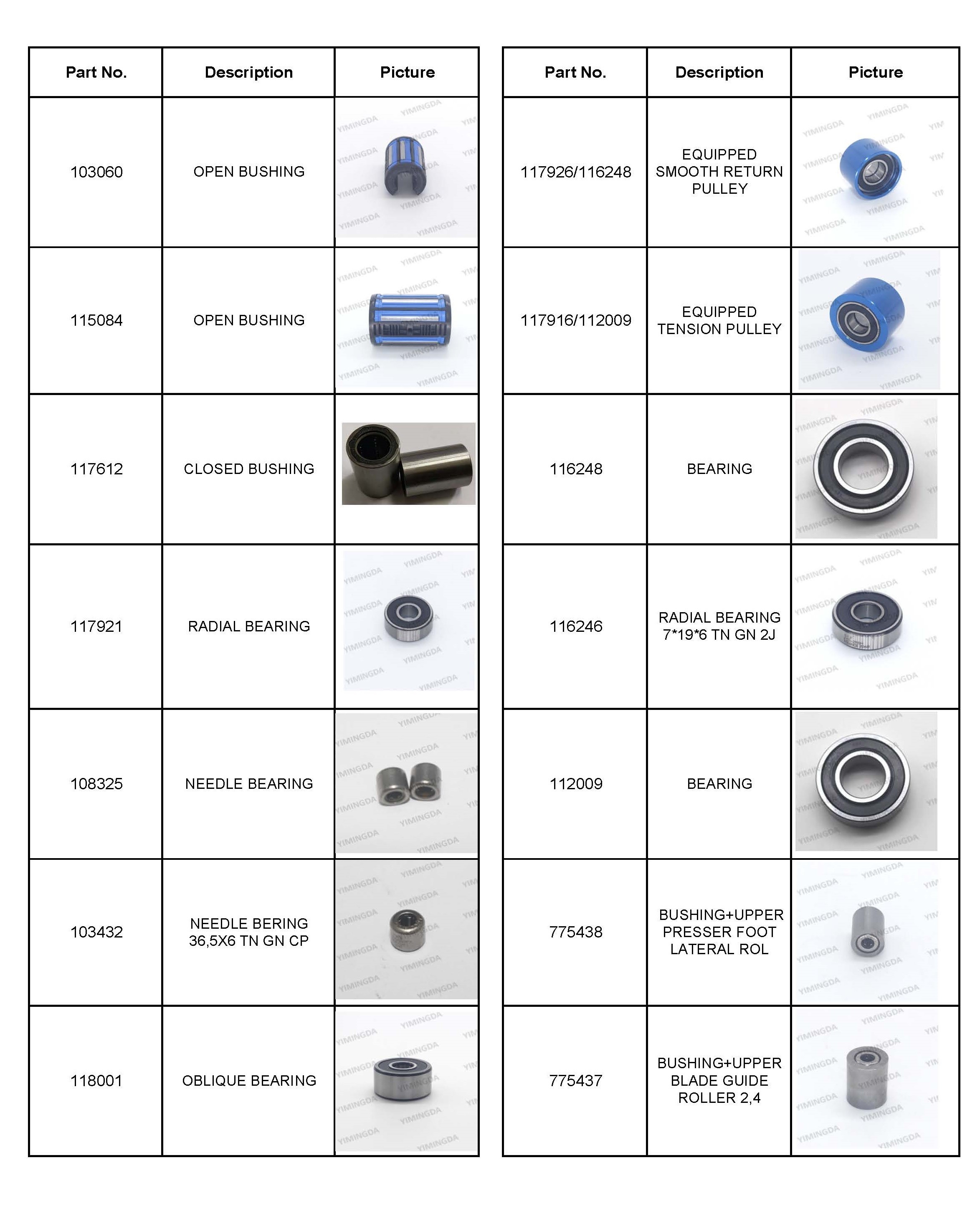 GTXL Parts No 153500578 Bearing Extra Small Auto Cutter Spare Parts For Apparel Cutter Machine