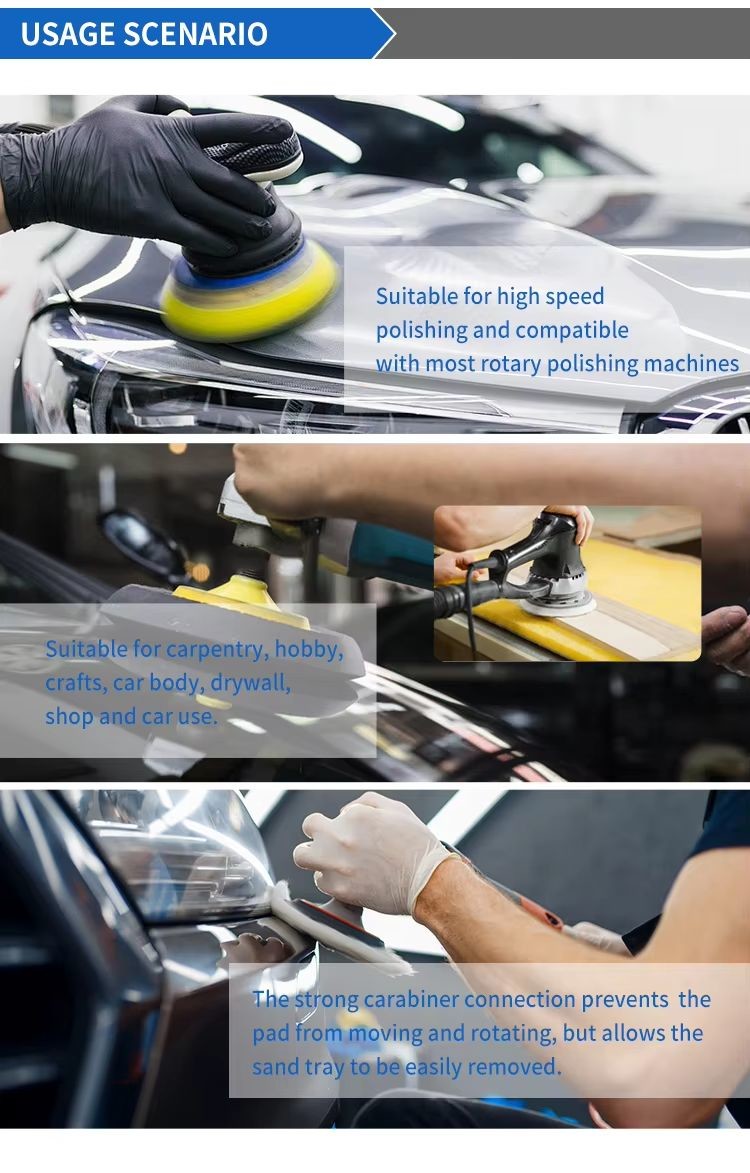 Yellow Round Car Polishing Pads With Pu Backing Plate And Foam