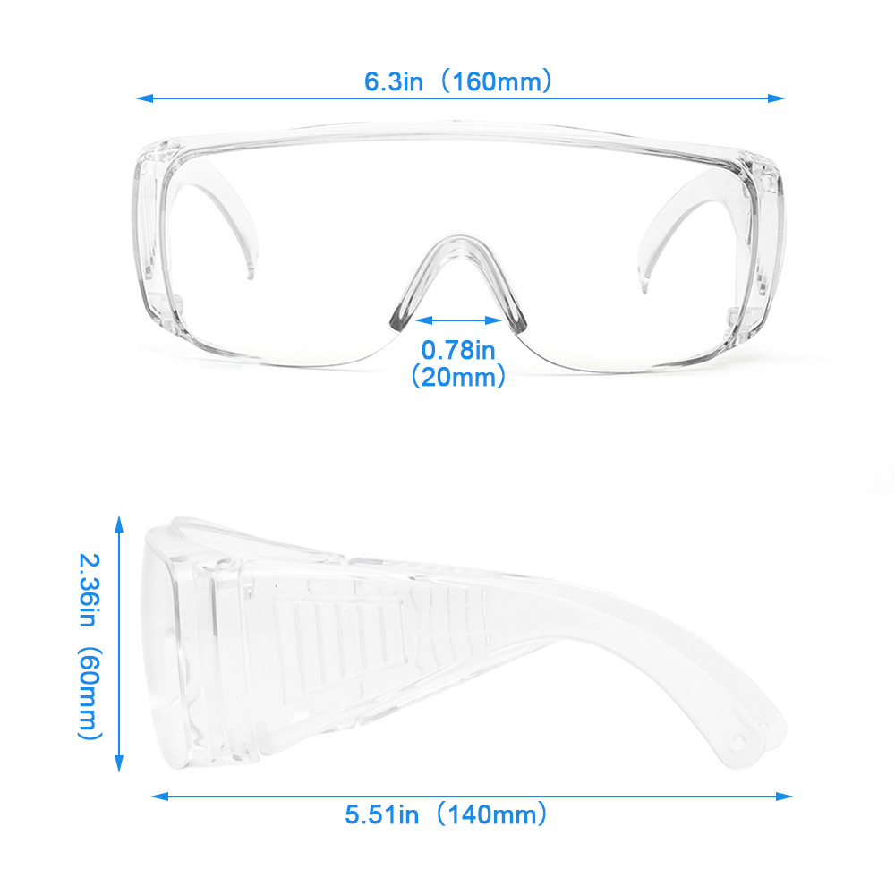 PC Medical Safety Goggles , Anti Dust And Shock Transparent Eyepiece Chemical Proteccion