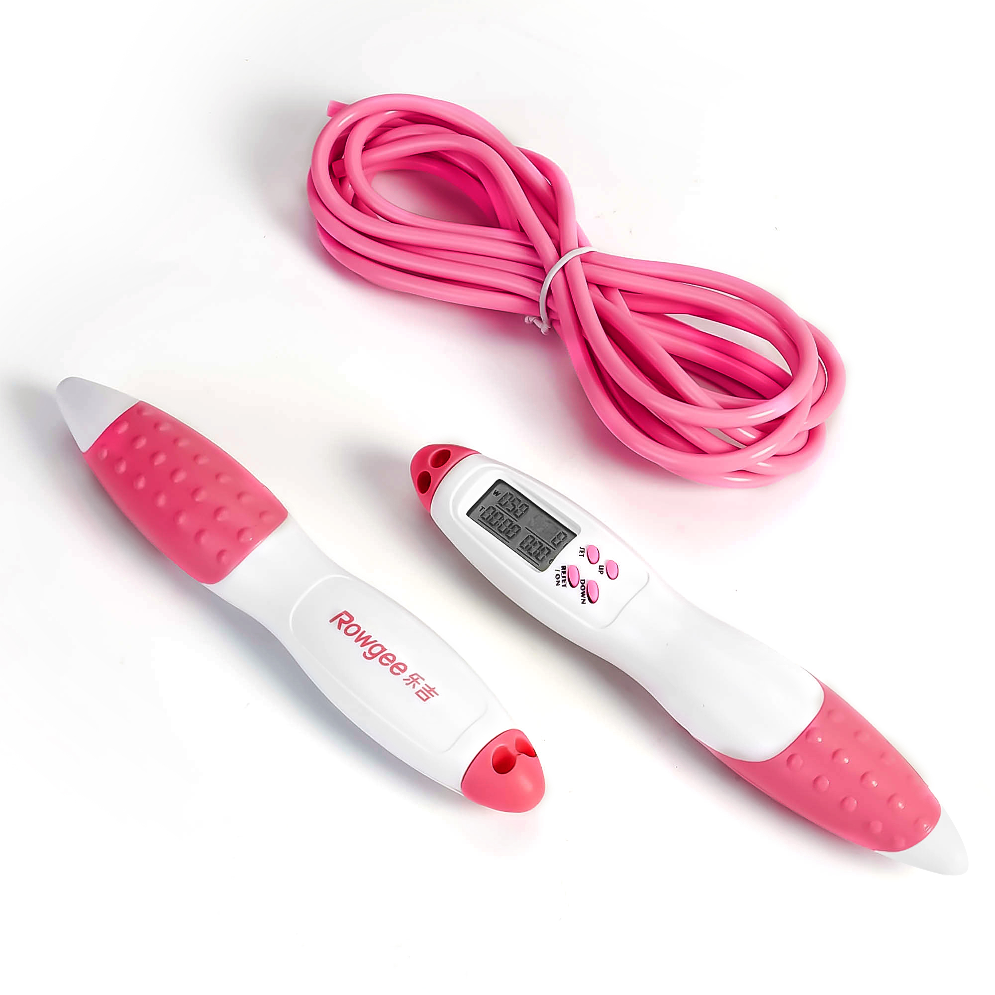 Jumping Rope Exercise Adjustable 2.5M Pink Skipping Rope For High And Low Intensity Aerobic Exercise JP-100