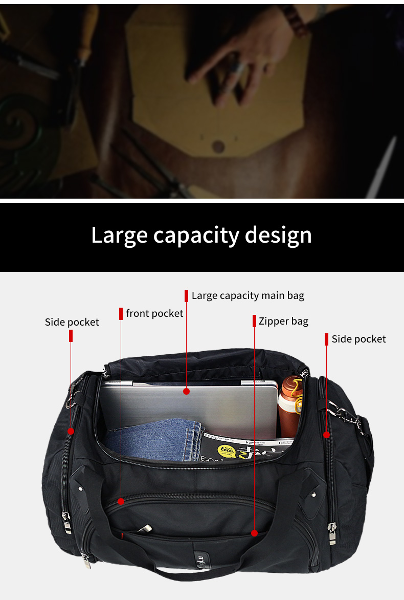 Water Resistant Male Sports Weekend Bag Carry On Duffle Bag OEM/ODM