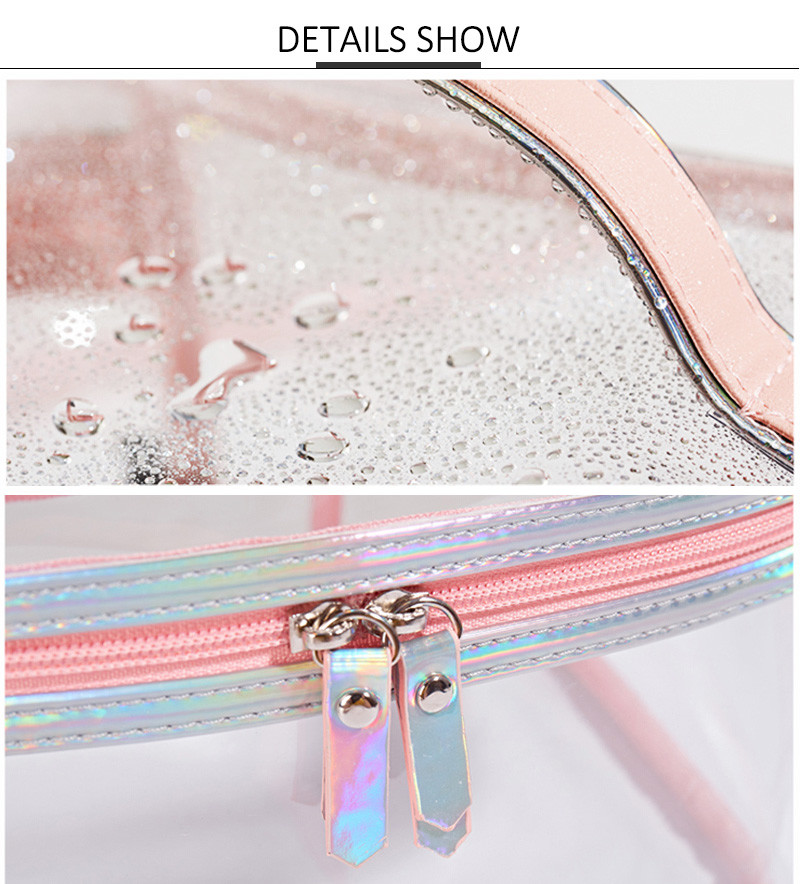 Clear PVC Travel Handle Transparent Cosmetic Bag