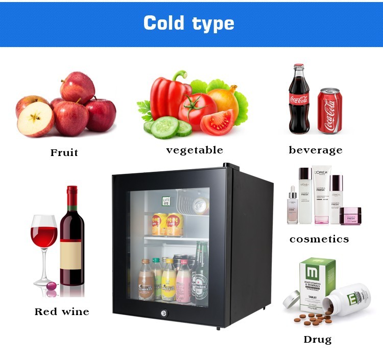 Hotel Compressor Mini Fridge Commercial Refrigerator Freezer Electricity 46L